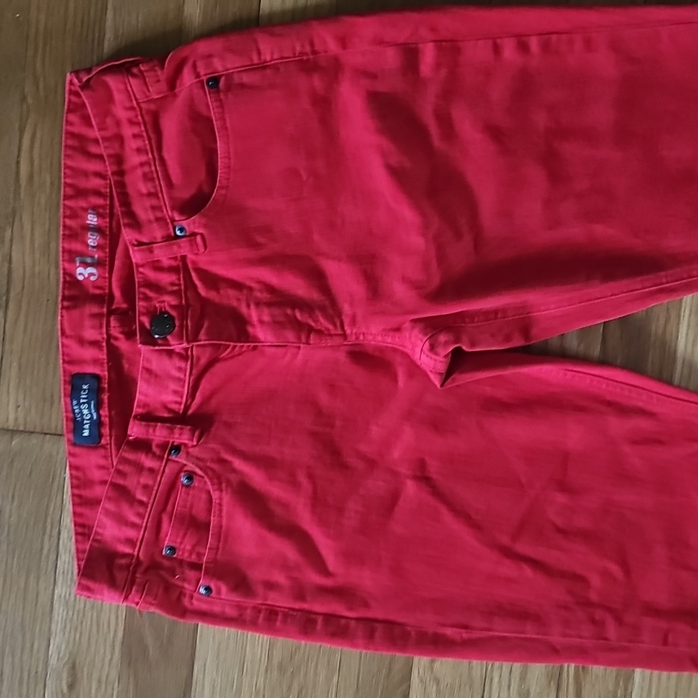 J. Crew Matchstick Red Stretch Jeans 31" Waist X 30" Inseam Length Style 36075